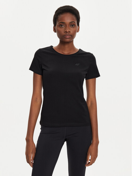 4F 4F T-Shirt 4FWMM00TTSHF1845 Černá Slim Fit