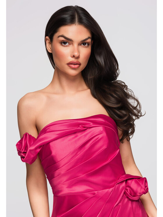 Ombre Ombre Sukienka wieczorowa LA-OM-DLR278 Różowy Regular Fit