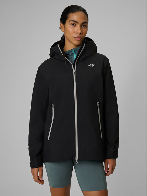 4F 4F Kurtka outdoor TREKKING Czarny Regular Fit