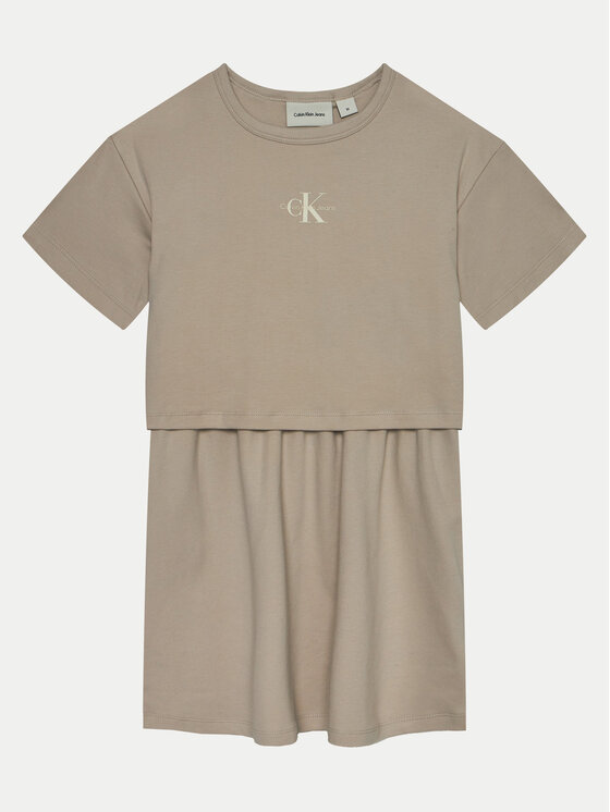 Calvin Klein Jeans Calvin Klein Jeans Každodenní šaty IG0IG02770 Béžová Relaxed Fit