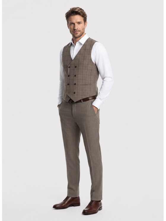 Pako Lorente Pako Lorente Kamizelka P26WF-8X-002 Brązowy Slim Fit