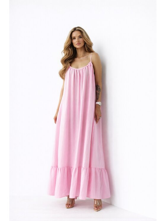 LilaLou LilaLou Sukienka letnia Gypsy Różowy Oversize