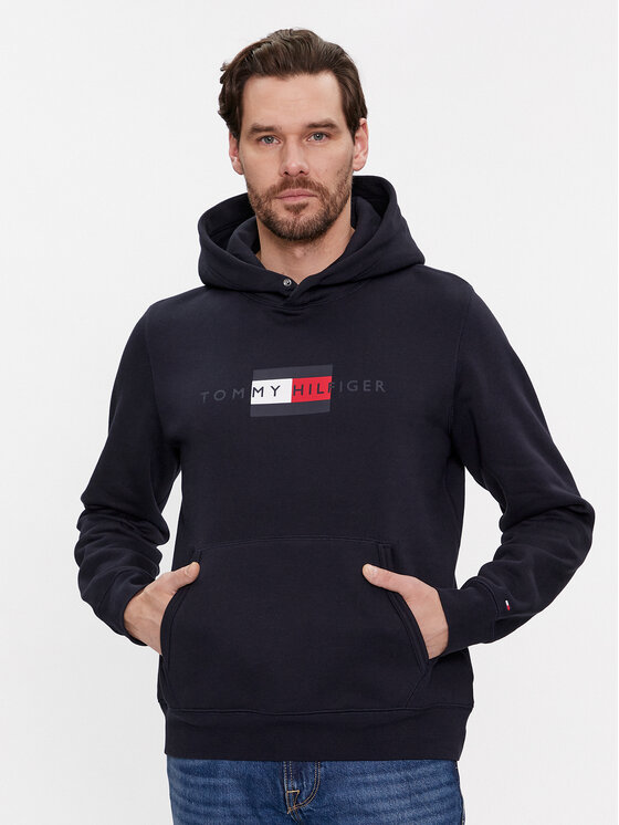 Férfi Pulóver Tommy Hilfiger, Méret: XXXL, Sötétkék, Flag Hoody MW0MW37861