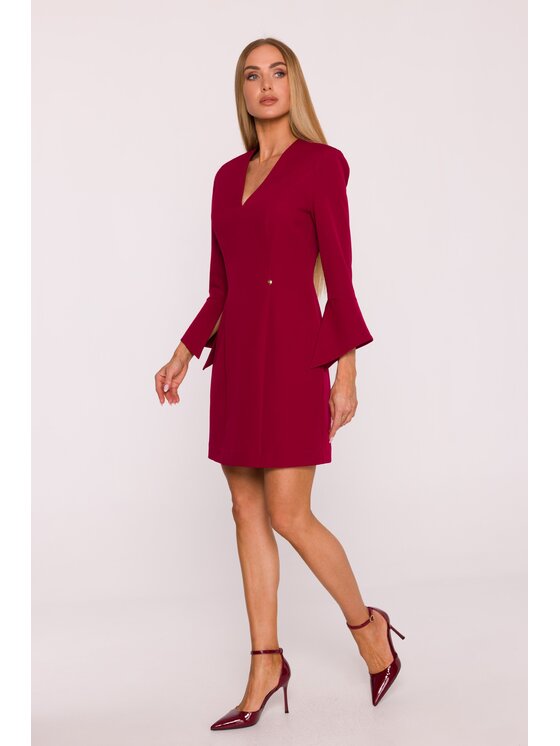 Made of Emotion Made of Emotion Sukienka wieczorowa M876 Bordowy Modern Fit