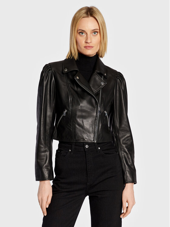 ba&sh ba&sh Nahkjope Perfecto Neli 1H22NELI Must Regular Fit