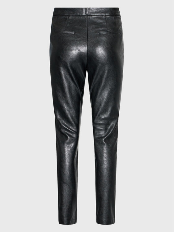 TATUUM Tatuum Kalhoty z imitace kůže Derko T2220.139 Černá Slim Fit