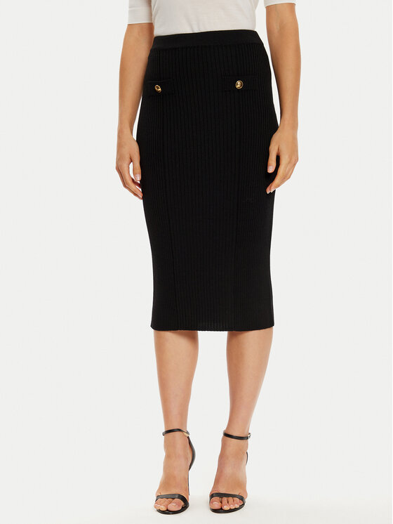 Luisa Spagnoli Gonna a matita Maionese 58497 Nero Slim Fit, taglia : M