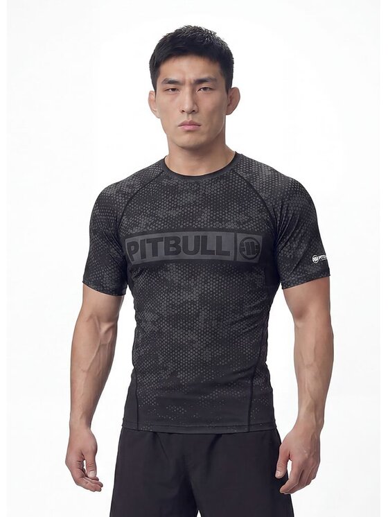 PITBULL PITBULL Koszulka techniczna HEX CAMO HILLTOP Zielony Regular Fit