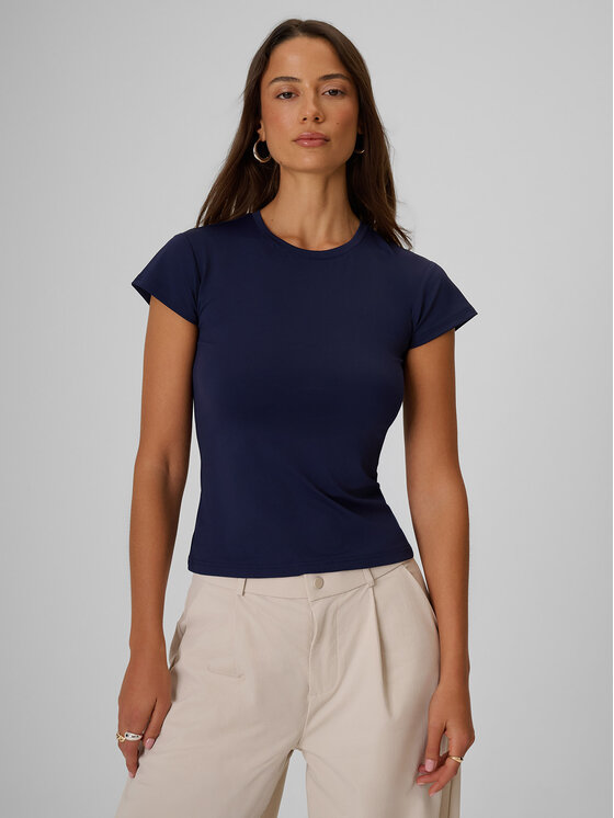 4F 4F T-Shirt COMMERCIAL Granatowy Slim Fit