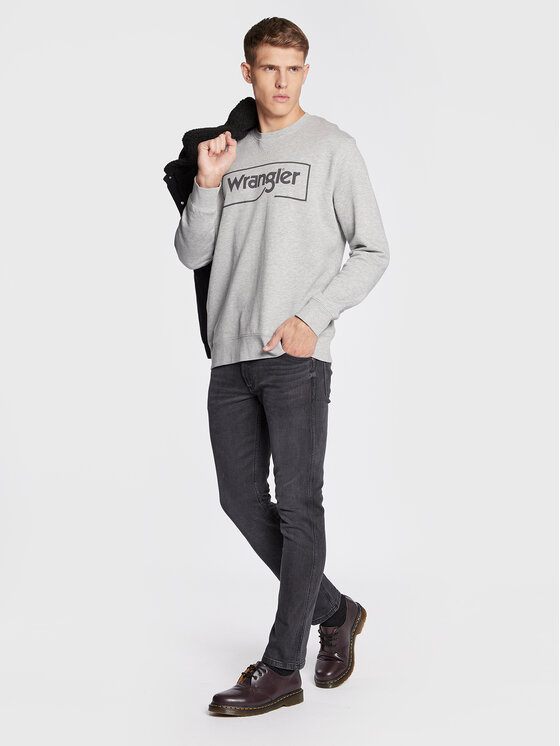 Wrangler Wrangler Bluza Frame Logo Crew W662HAX37 112320241 Szary Regular Fit