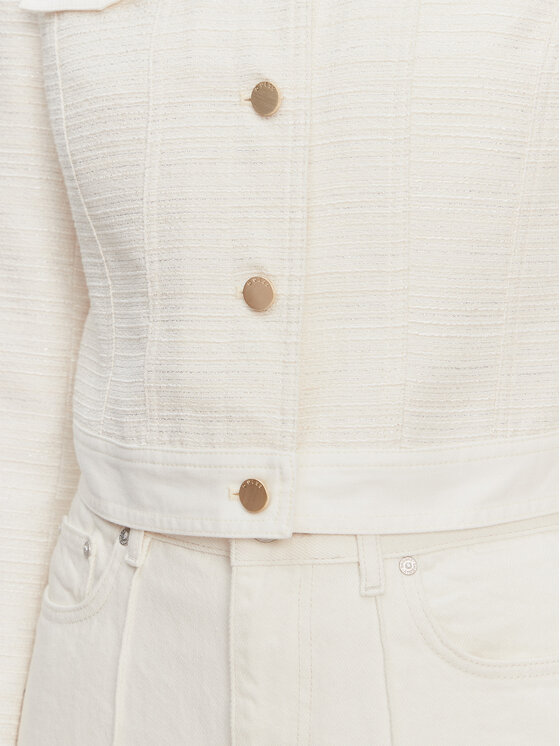 Guess Guess Jeansová bunda W5GL23 WH610 Écru Regular Fit