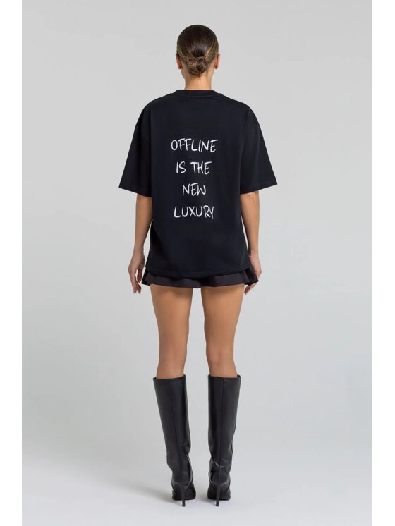Chiara Wear Chiara Wear T-Shirt T-shirt bawełniany oversize OFFLINE Czarny Oversize