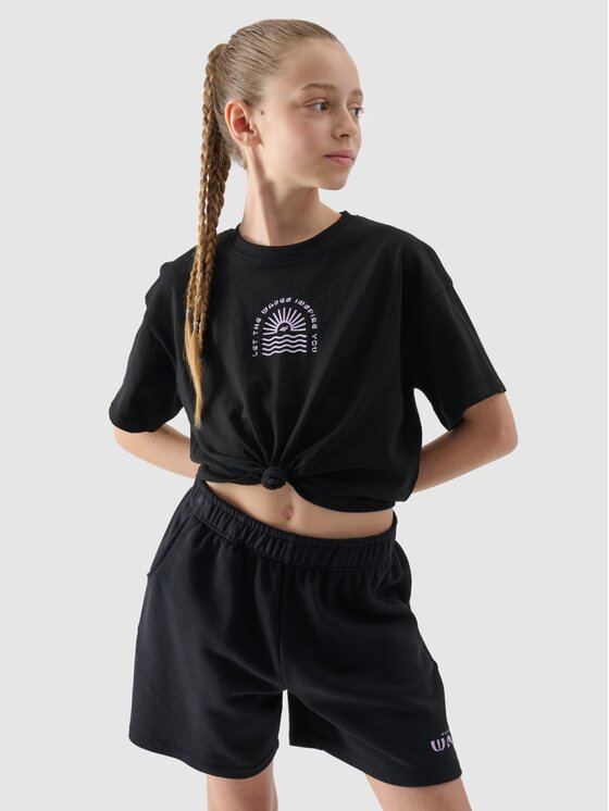 4F 4F T-Shirt 4FJWSS25TTSHF1872-20S Černá Regular Fit
