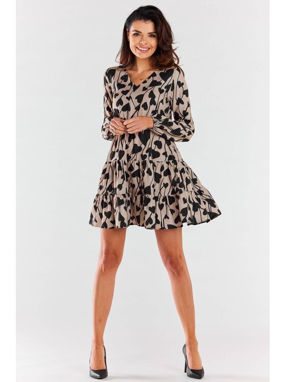 Awama Awama Vestito da giorno A470 Beige Basic Fit