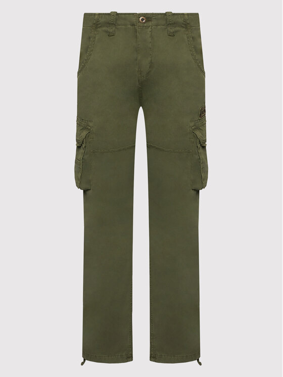 Alpha Industries Alpha Industries Pantaloni din material Jet 101212 Verde Straight Fit