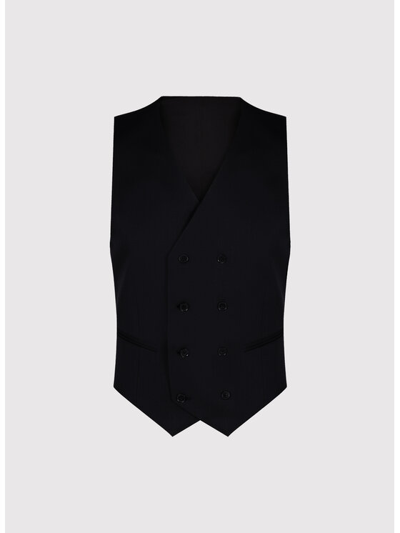 Pako Lorente Pako Lorente Kamizelka garniturowa P26SF-8X-018 Czarny Slim Fit