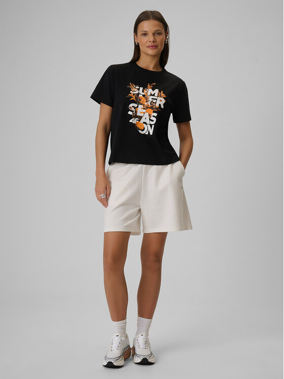 4F 4F T-Shirt BEACHWEAR Czarny Boxy Fit