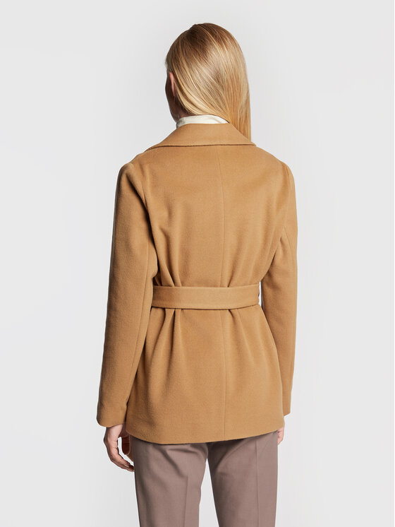 Calvin Klein Calvin Klein Volneni plašč K20K204154 Rjava Regular Fit