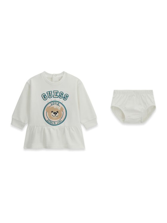 Guess Kids Guess Kids Sukienka codzienna 183605 Beżowy Classic Fit