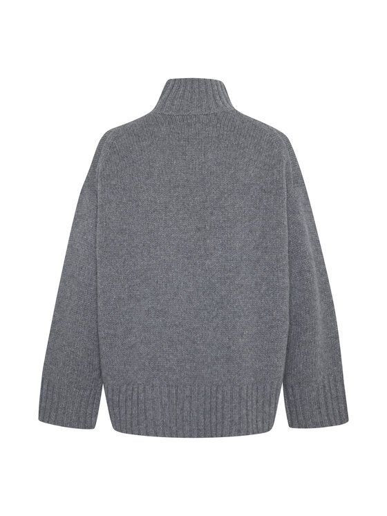 Style Republic Style Republic Golf Sweter o kroju oversize typu boxy, z mieszanki kaszmiru i wełny Szary ciemny Boxy Fit