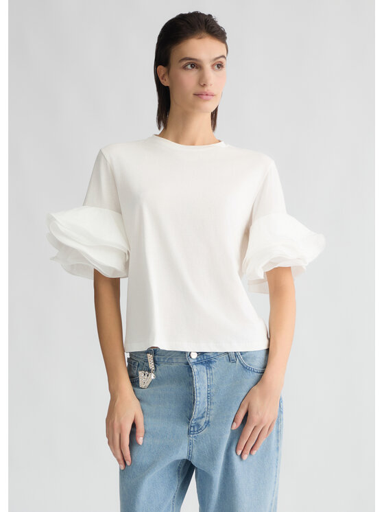 Liu Jo Liu Jo T-Shirt CA5006J6308X0256 Biały Regular Fit