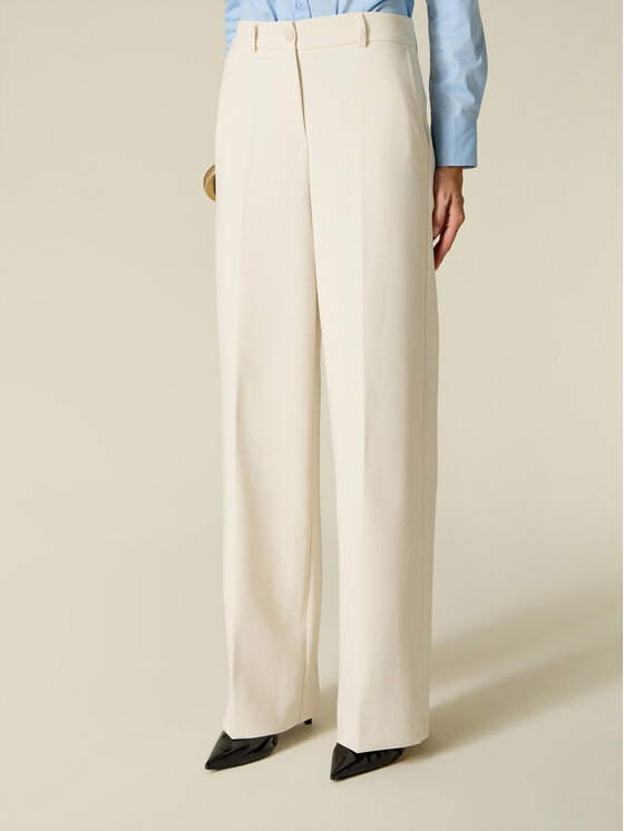 Oltre Oltre Pantaloni di tessuto P02LR209930N021 Bianco Baggy Fit