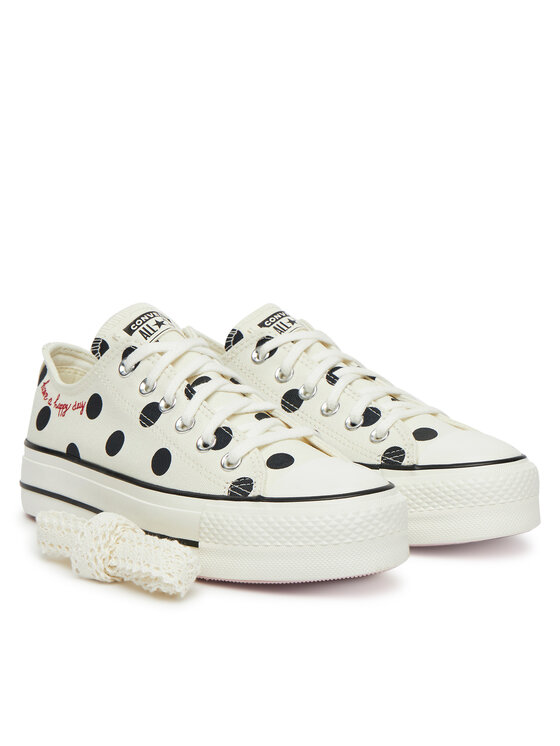 Converse Converse Trampki Chuck Taylor All Star Lift Platform Polka Dots A10689C Beżowy