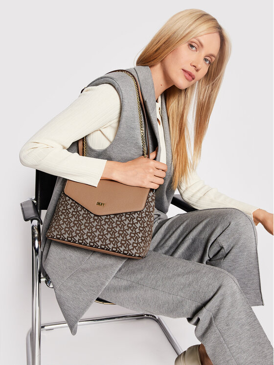 DKNY DKNY Дамска чанта Frankie Shoulder Bag R223FS55 Кафяв