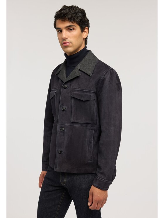 Trussardi Trussardi Giacca di pelle R300M000062N0B9 Blu Regular Fit
