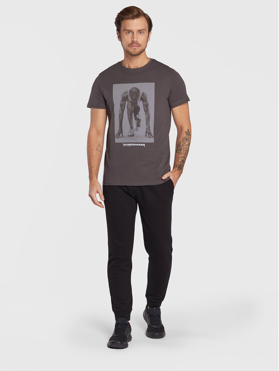 4F 4F T-Shirt H4Z22-TSM035 Szary Regular Fit