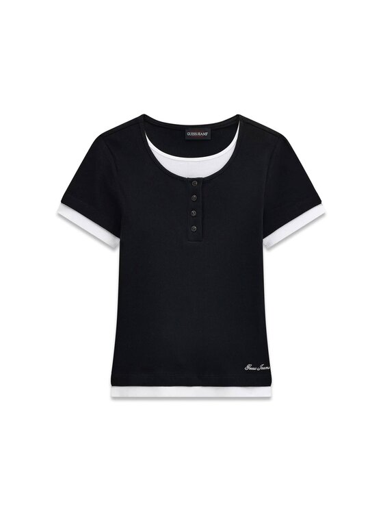 Guess Jeans Guess Jeans Top 183272 Czarny Classic Fit
