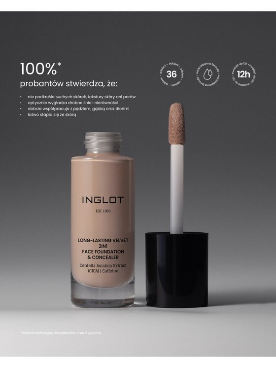 INGLOT INGLOT i korektor 2w1 Long-Lasting Velvet Podkład 710 Medium Light Cool