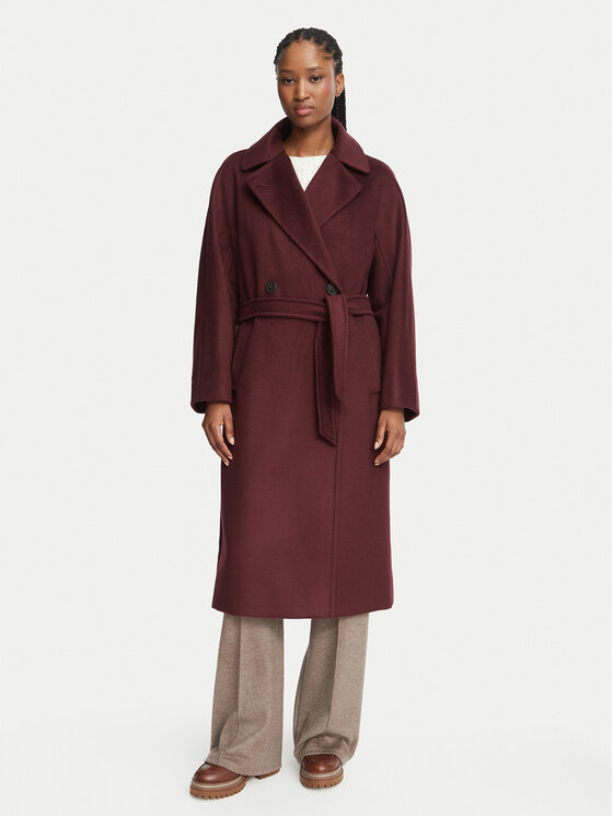 Weekend Max Mara Weekend Max Mara Cappotto di lana Resina 2625016102 Bordeaux Regular Fit