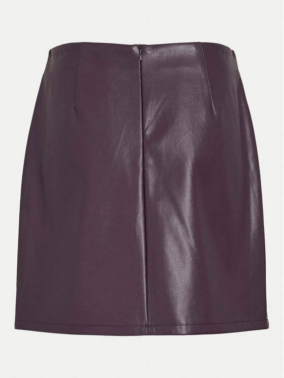 Vila Vila Dirbtinės odos sijonas Paz 14102686 Violetinė Slim Fit