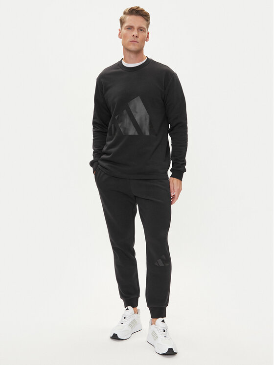 adidas adidas Trening Big Logo Fleece Colorblock JI8865 Negru Regular Fit