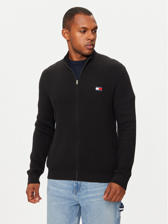 Tommy Jeans Sveter DM0DM19435 Čierna Slim Fit