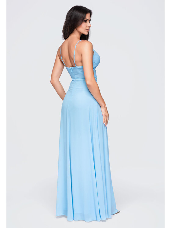 Ombre Ombre Sukienka wieczorowa LA-OM-DLR357 Niebieski Slim Fit