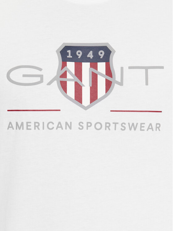 Gant Gant T-Shirt Reg Archive Shield Ss 2003199 Biały Regular Fit