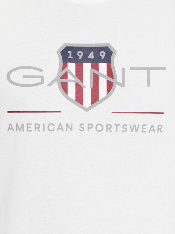 Gant Gant Tričko Reg Archive Shield Ss 2003199 Biela Regular Fit