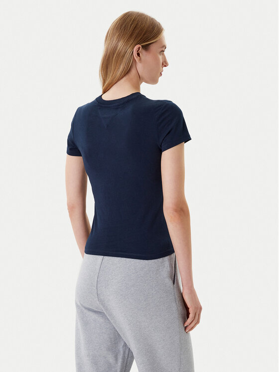Tommy Jeans Tommy Jeans Tričko Linear DW0DW21164 Tmavomodrá Slim Fit