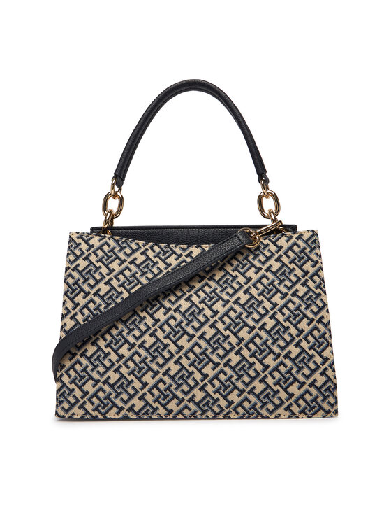 Tommy Hilfiger Tommy Hilfiger Ročna torba Th Her Med Satchel Jacqu AW0AW18639 Mornarsko modra