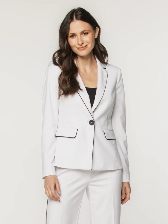Willsoor Willsoor Marynarka 68128 Biały Regular Fit