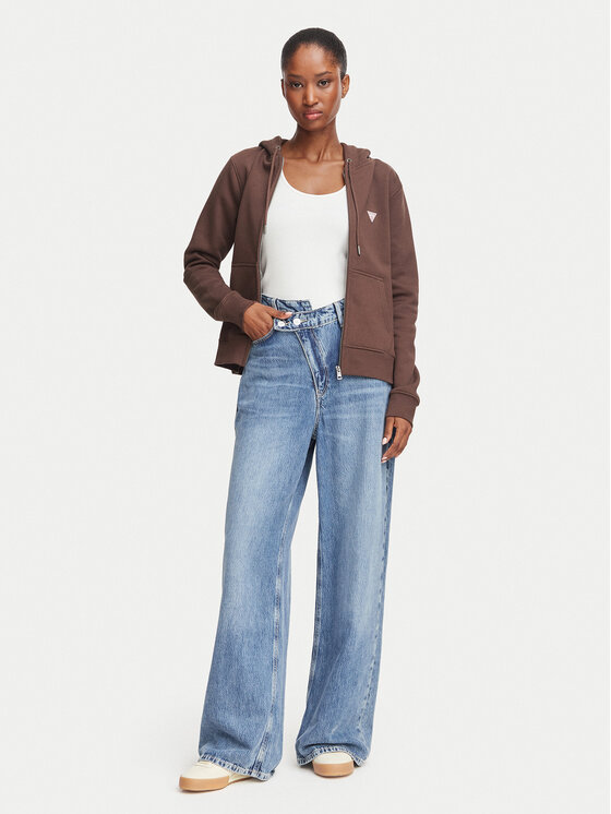 Guess Jeans Guess Jeans Μπλούζα W4YQ03 KC811 Καφέ Regular Fit