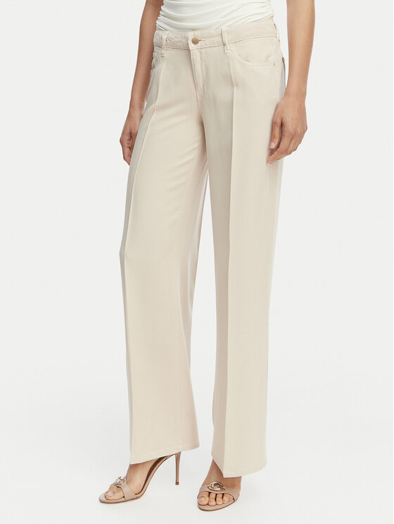 Guess Jeansy W4GA96 WDP85 Kremowy Wide Leg