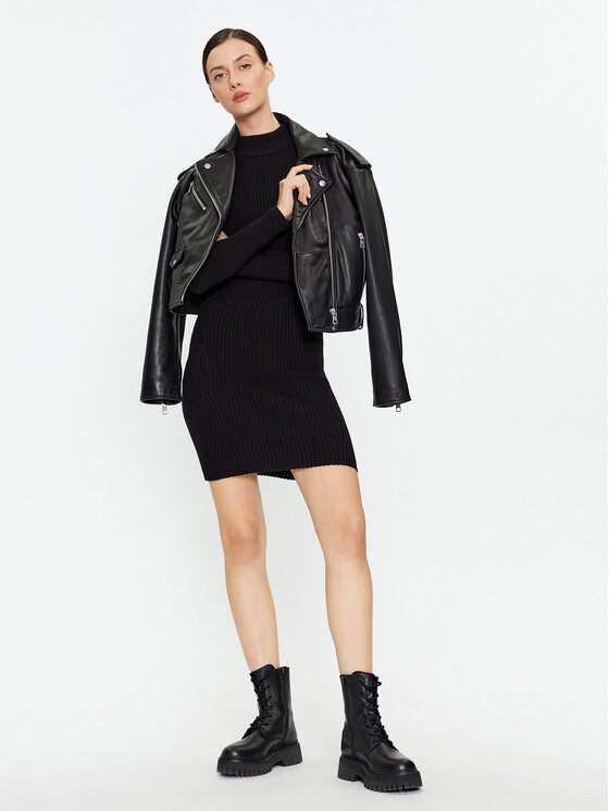 MICHAEL Michael Kors MICHAEL Michael Kors Úpletové šaty MF381U46V1 Černá Slim Fit