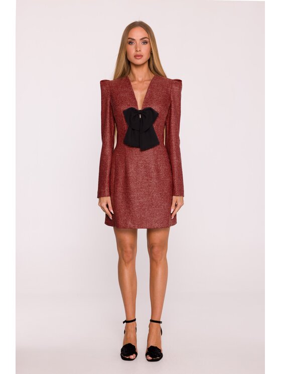 Made of Emotion Made of Emotion Sukienka wieczorowa M869 Bordowy Modern Slim Fit
