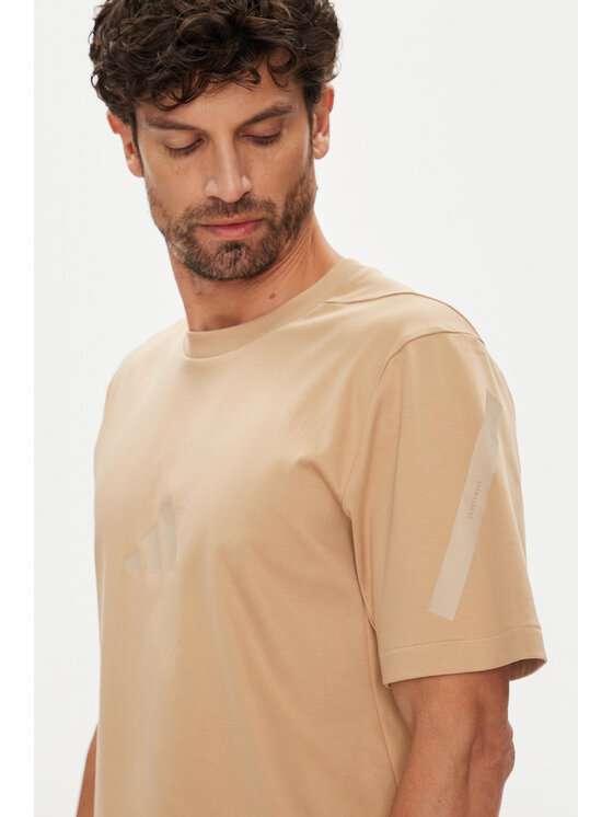 adidas adidas T-Shirt Z.N.E. JW4737 Beżowy Regular Fit
