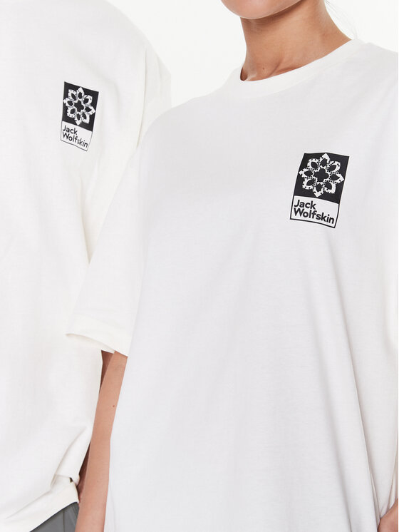 Jack Wolfskin Jack Wolfskin Techniniai marškinėliai Unisex Eschenheimer Back 1809081 Balta Regular Fit