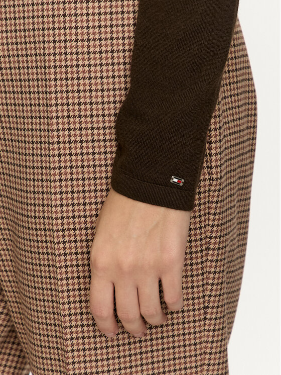 Tommy Hilfiger Tommy Hilfiger Krekls ar augstu apkakli WW0WW43098 Brūns Slim Fit