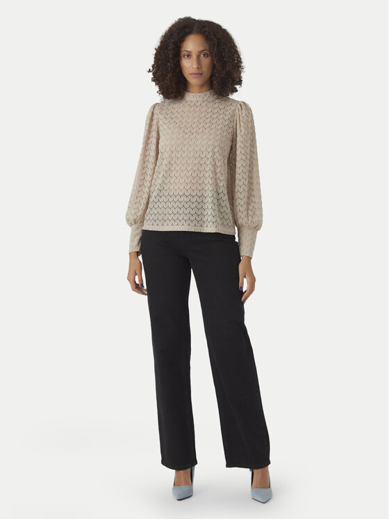 Vero Moda Vero Moda Bluzka Becca 10302894 Beżowy Regular Fit